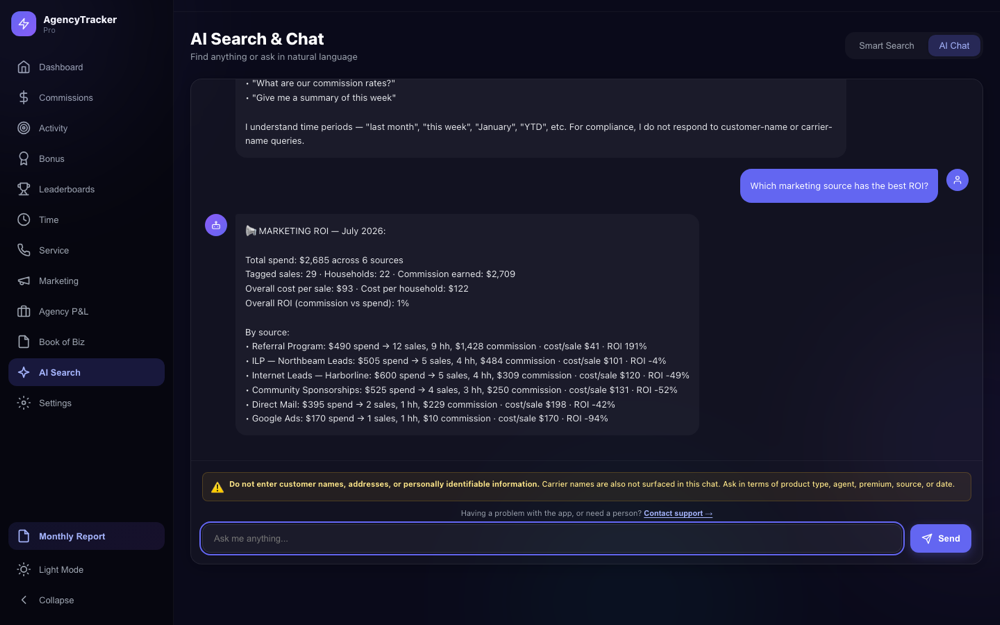 AI Search — ask questions, get answers with numbers